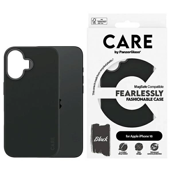 CARE by PanzerGlass Fashion Case iPhone 16 6.1" black/black MagSafe 1377eng