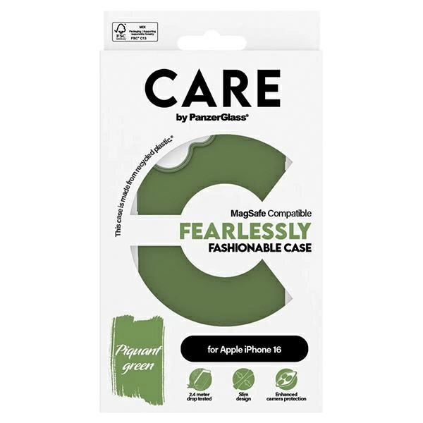 CARE by PanzerGlass Fashion Case iPhone 16 6.1" green/green MagSafe 1385eng