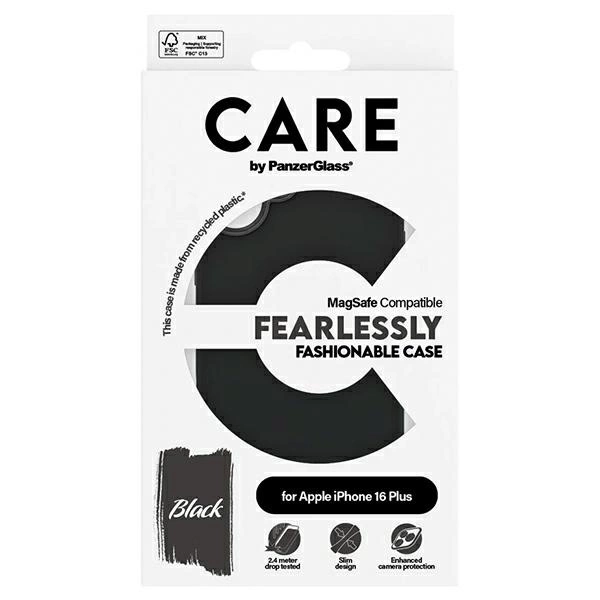 CARE by PanzerGlass Fashion Case iPhone 16 Plus 6.7" black/black MagSafe 1379eng