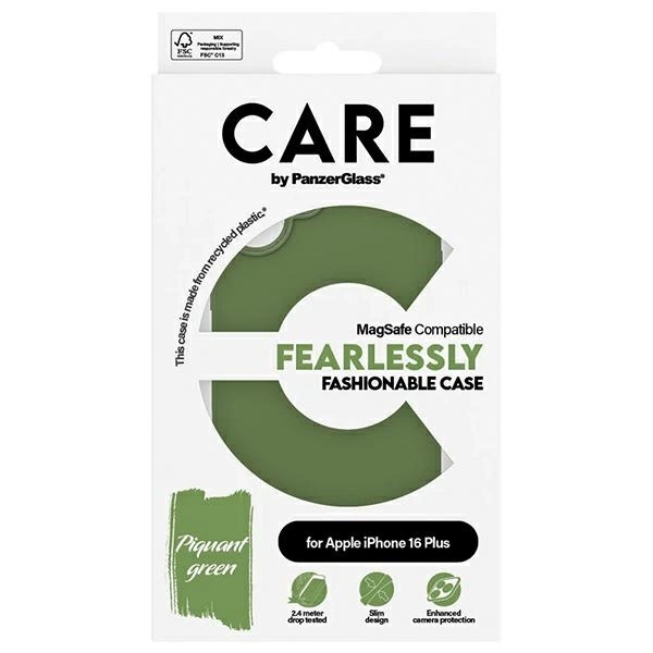 CARE by PanzerGlass Fashion Case iPhone 16 Plus 6.7" green/green MagSafe 1387eng