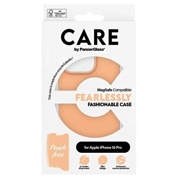 CARE by PanzerGlass Fashion Case iPhone 16 Pro 6.3" Peachy MagSafe 1390eng