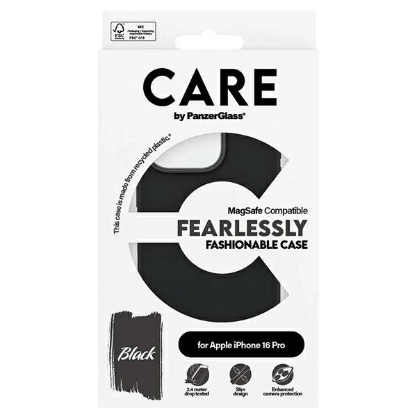 CARE by PanzerGlass Fashion Case iPhone 16 Pro 6.3" black/black MagSafe 1378eng