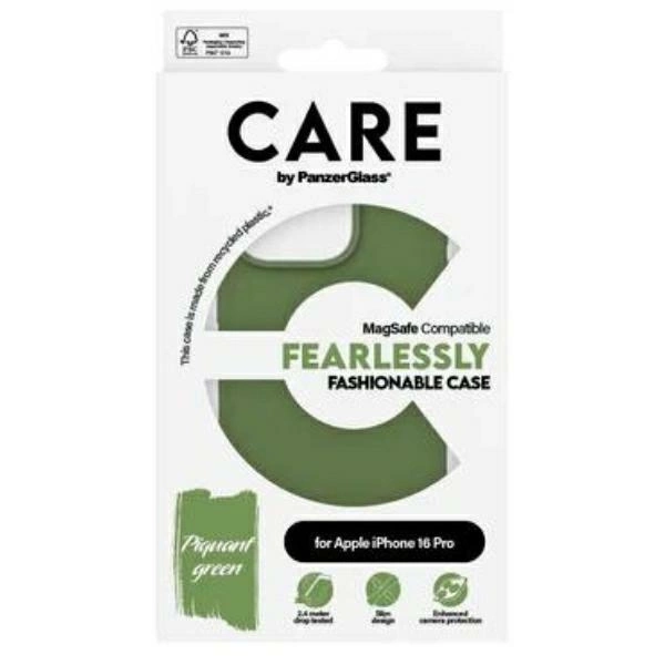 CARE by PanzerGlass Fashion Case iPhone 16 Pro 6.3" green/green MagSafe 1386eng