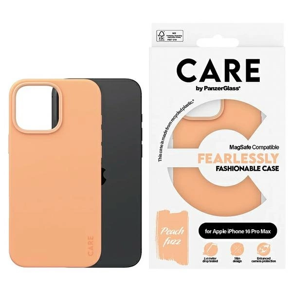 CARE by PanzerGlass Fashion Case iPhone 16 Pro Max 6.9" Peachy MagSafe 1392eng