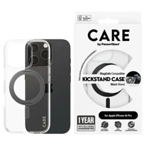 CARE by PanzerGlass Feature Kickstand Case iPhone 16 Pro 6.3" black/black MagSafe 1322eng