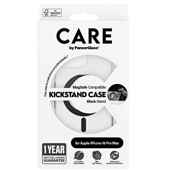 CARE by PanzerGlass Feature Kickstand Case iPhone 16 Pro Max 6.9" black/black MagSafe 1324eng