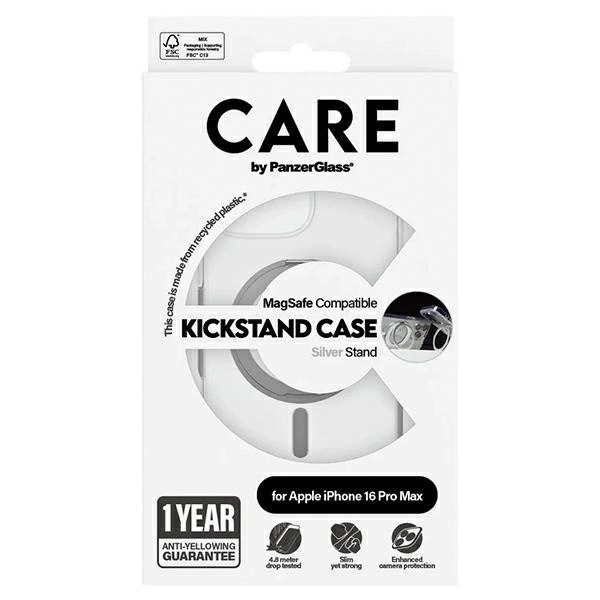 CARE by PanzerGlass Feature Kickstand Case iPhone 16 Pro Max 6.9" silver/silver MagSafe 1328eng