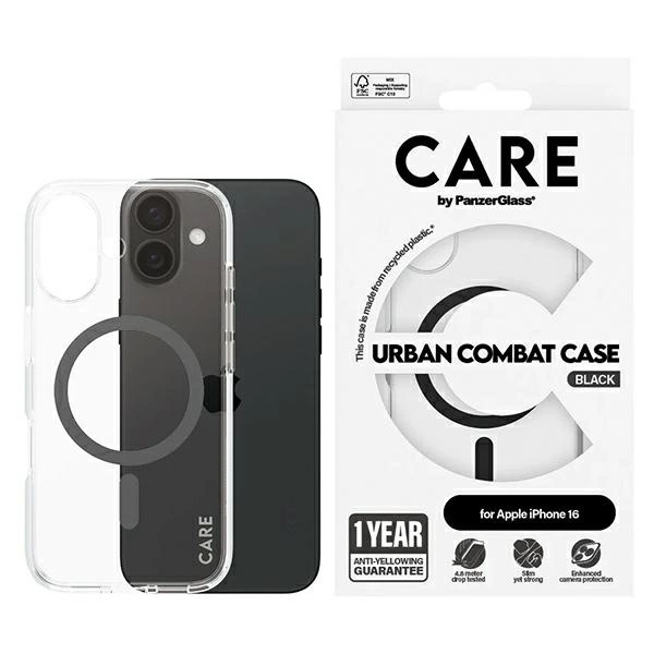 CARE by PanzerGlass Flagship Case iPhone 16 6.1" black/black MagSafe 1345eng