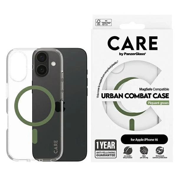 CARE by PanzerGlass Flagship Case iPhone 16 6.1" green/green MagSafe 1369eng