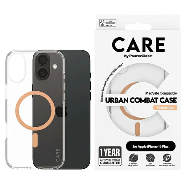 CARE by PanzerGlass Flagship Case iPhone 16 Plus 6.7" peach/peachy MagSafe 1375eng