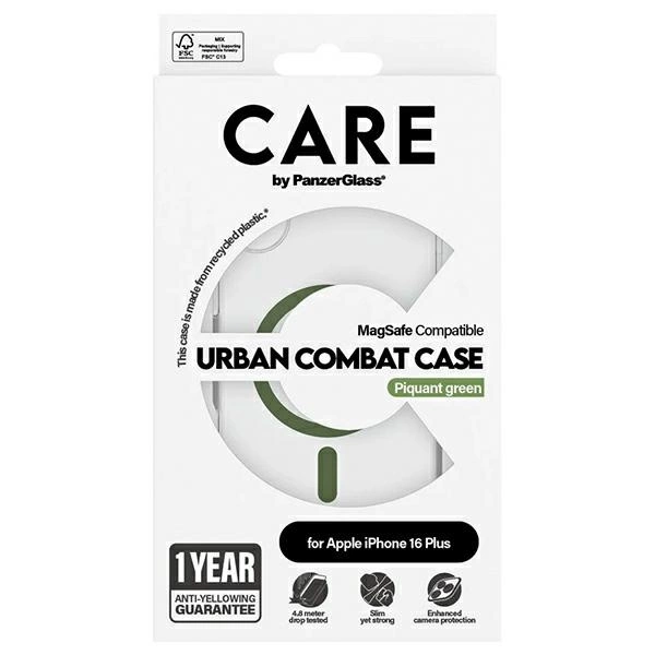CARE by PanzerGlass Flagship Case iPhone 16 Plus 6.7" green/green MagSafe 1371eng
