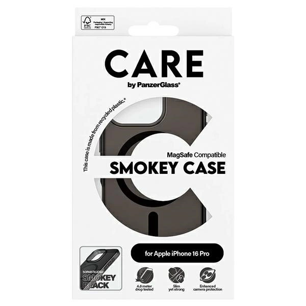 CARE by PanzerGlass Flagship Case iPhone 16 Pro 6.3"" smoke/smokey MagSafe 1350eng