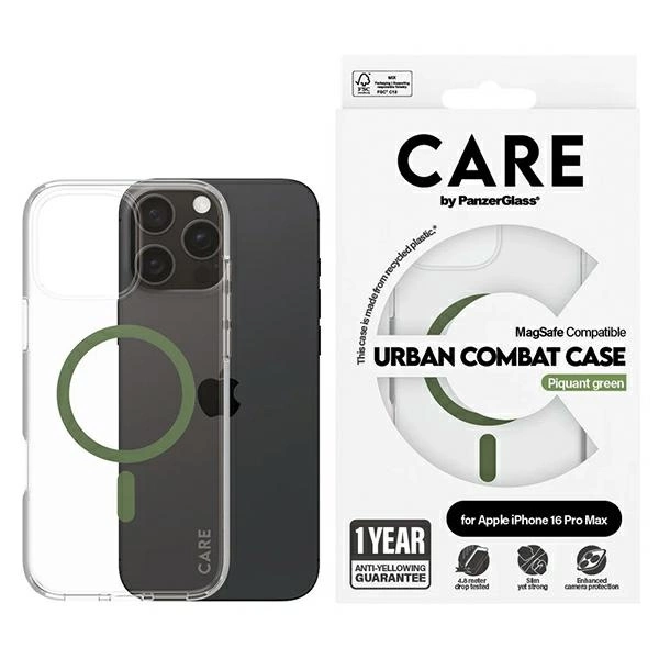 CARE by PanzerGlass Flagship Case iPhone 16 Pro Max 6.9" green/green MagSafe 1372eng