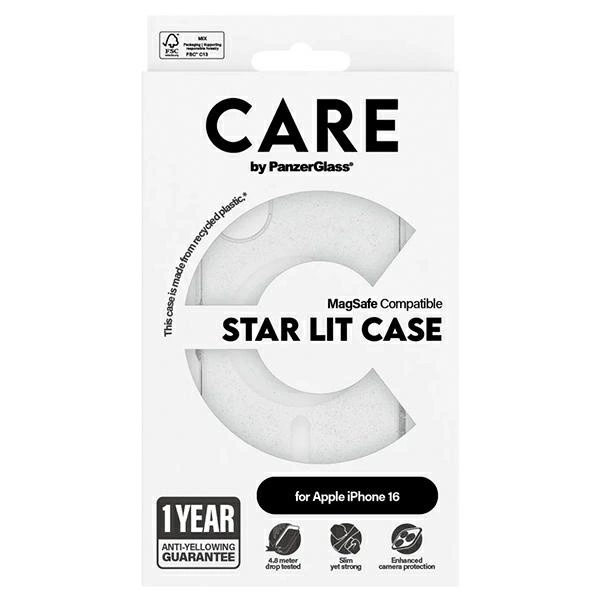 CARE by PanzerGlass Flagship Star Lit Case iPhone 16 6.1" white/white MagSafe 1341eng