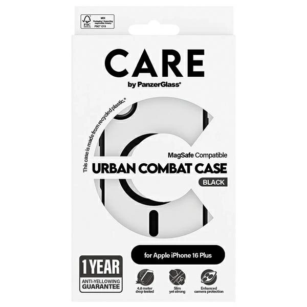 CARE by PanzerGlass Flagship Urban Case MagSafe for iPhone 16 Plus - Cleareng