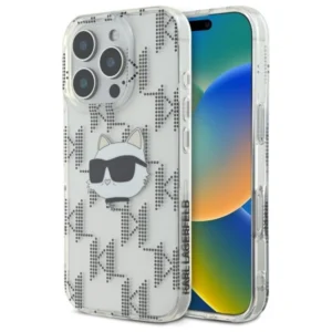 Karl Lagerfeld IML Choupette Head Electroplated iPhone 16 Pro Case - Cleareng