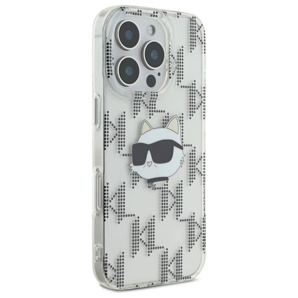Karl Lagerfeld IML Choupette Head Electroplated iPhone 16 Pro Case - Cleareng