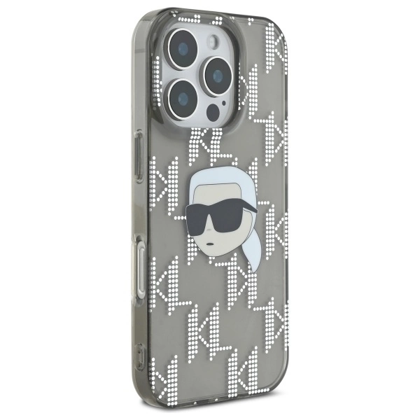 Karl Lagerfeld IML Karl Head Electroplated iPhone 16 Pro Case - Blackeng