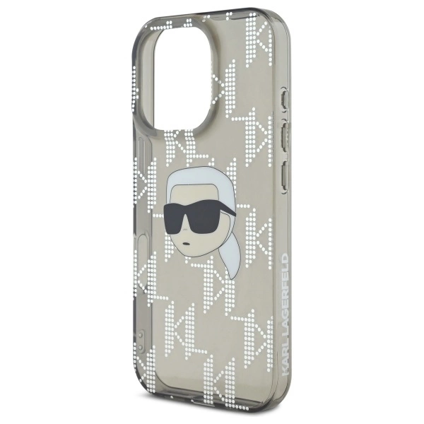 Karl Lagerfeld IML Karl Head Electroplated iPhone 16 Pro Case - Blackeng