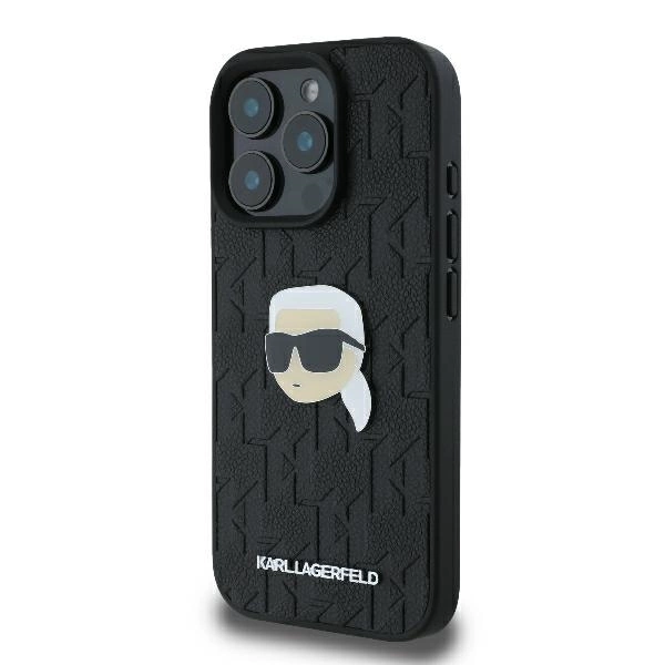 Karl Lagerfeld Monogram Karl Head Pin Case for iPhone 16 Pro 6.3" Blackeng