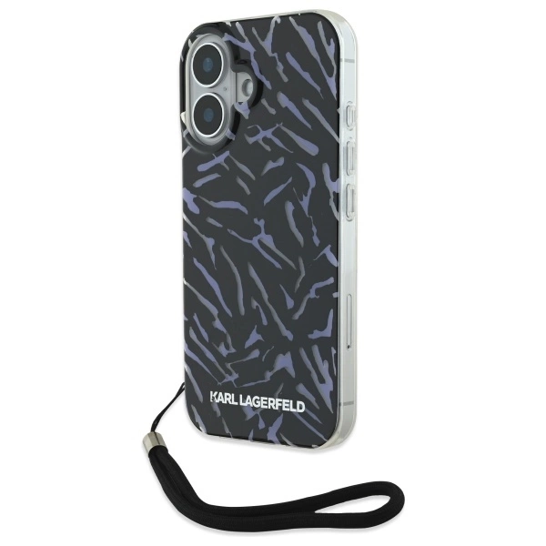 Karl Lagerfeld Zebra With Cord iPhone 16 Plus Case - Purpleeng