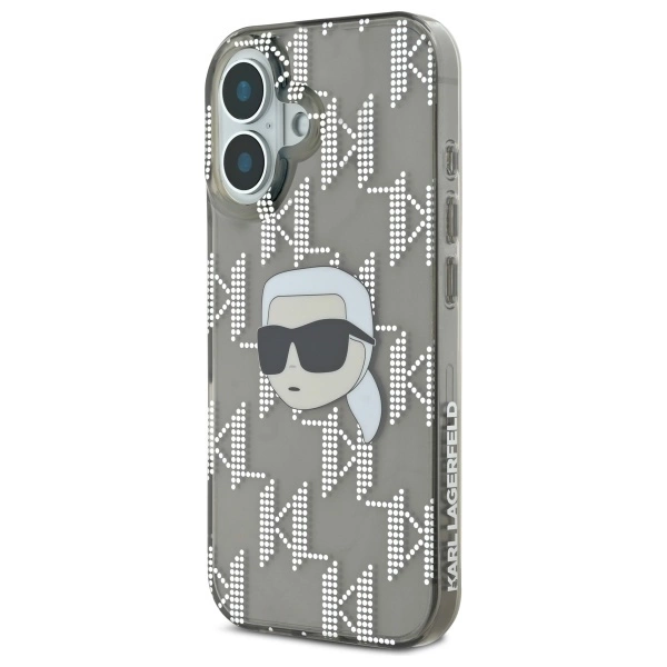 Karl Lagerfeld IML Karl Head Electroplated iPhone 16 Case - Blackeng