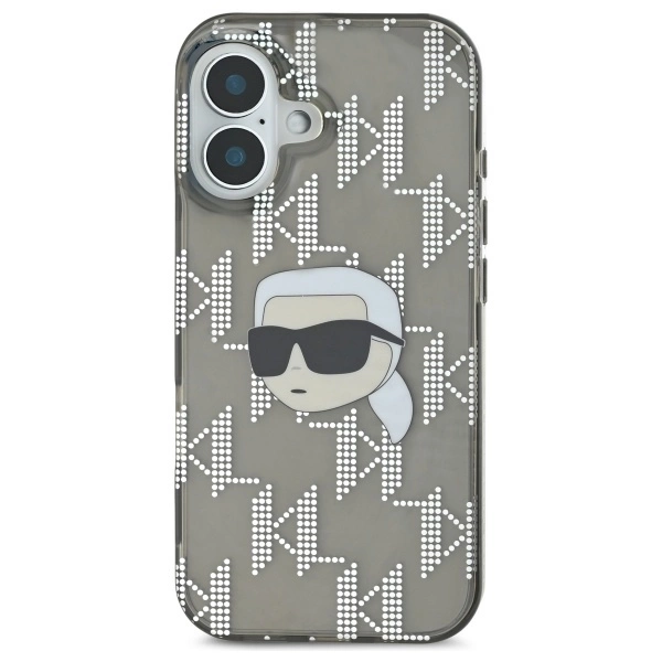 Karl Lagerfeld IML Karl Head Electroplated iPhone 16 Case - Blackeng
