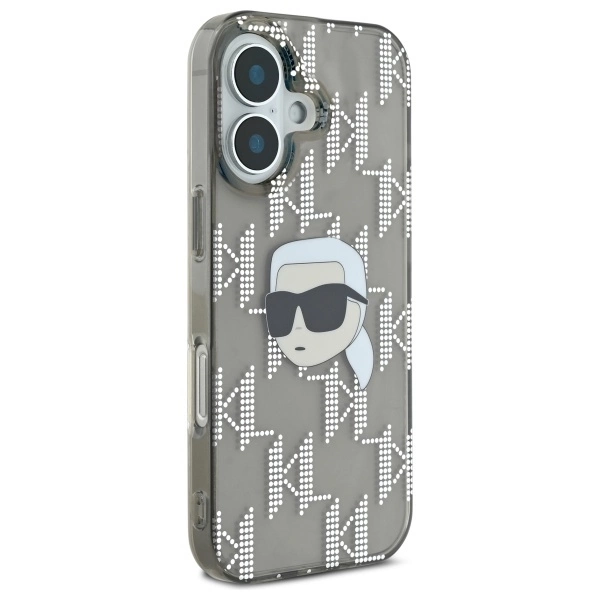 Karl Lagerfeld IML Karl Head Electroplated iPhone 16 Case - Blackeng