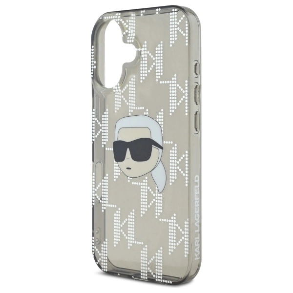 Karl Lagerfeld IML Karl Head Electroplated iPhone 16 Case - Blackeng
