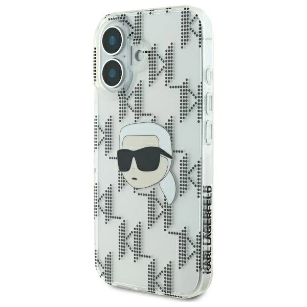 Karl Lagerfeld IML Karl Head Electroplated iPhone 16 Case - Cleareng