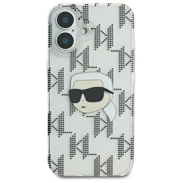 Karl Lagerfeld IML Karl Head Electroplated iPhone 16 Case - Cleareng