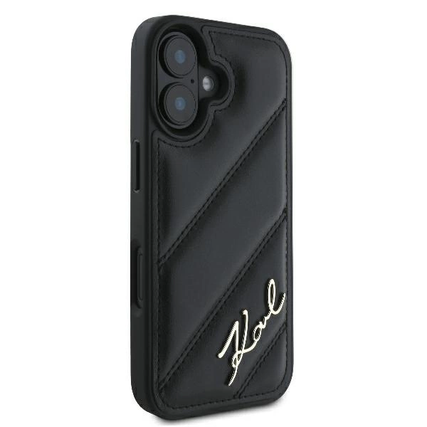 Karl Lagerfeld Quilted Signature iPhone 16 Case - Blackeng