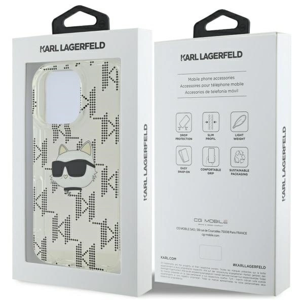 Karl Lagerfeld IML Choupette Head Electroplated iPhone 16 Pro Max Case - Cleareng
