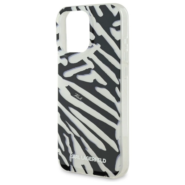 Karl Lagerfeld IML Zebra Pattern & Cord iPhone 16 Pro Max Case - Blackeng