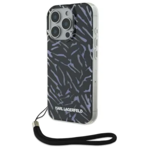 Karl Lagerfeld Zebra With Cord iPhone 16 Pro Max Case - Purpleeng
