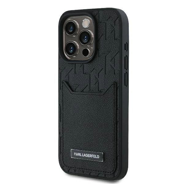 Karl Lagerfeld Cardslots Monogram iPhone 16 Pro Max Case - Blackeng