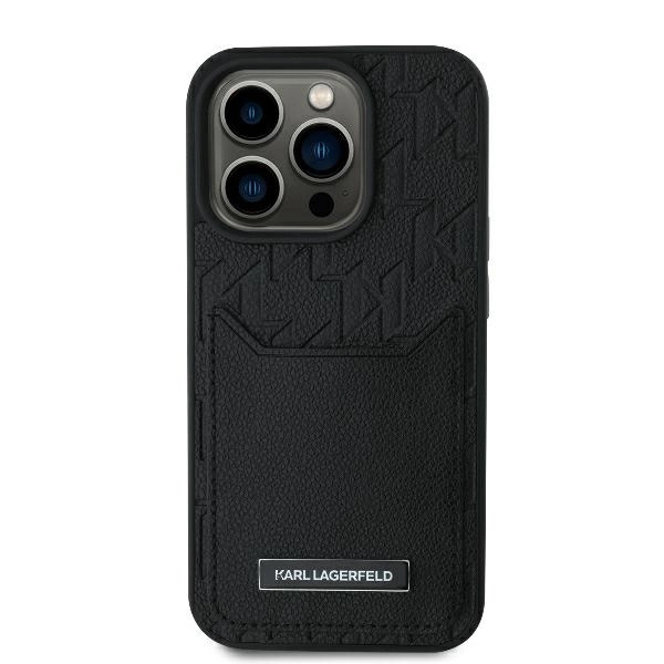 Karl Lagerfeld Cardslots Monogram iPhone 16 Pro Max Case - Blackeng