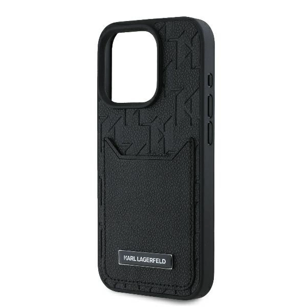 Karl Lagerfeld Cardslots Monogram iPhone 16 Pro Max Case - Blackeng
