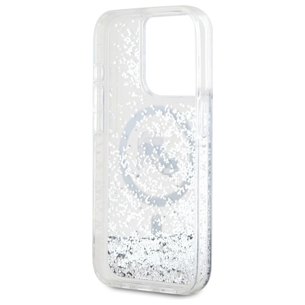 Karl Lagerfeld Liquid Glitter Karl & Choupette Head Magsafe Case for iPhone 15 Pro Max - Cleareng