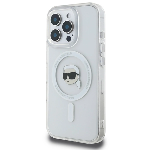 Karl Lagerfeld IML Metal Karl Head MagSafe Case for iPhone 16 Pro - Whiteeng