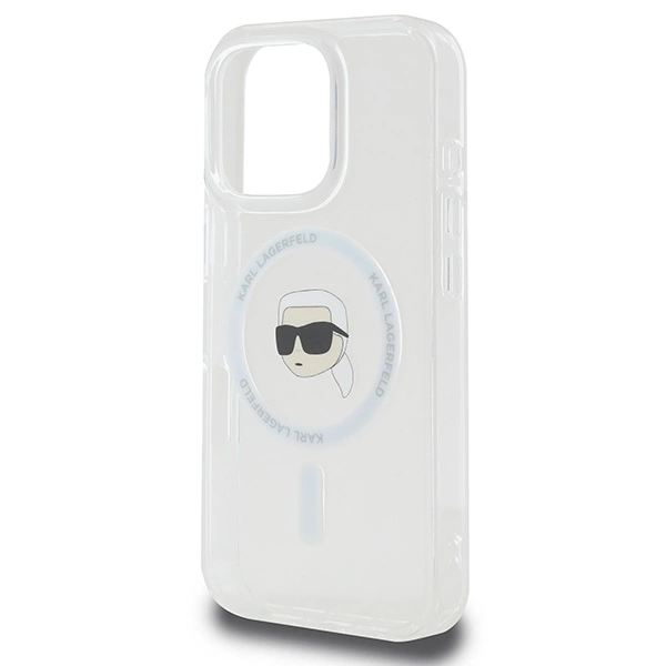 Karl Lagerfeld IML Metal Karl Head MagSafe Case for iPhone 16 Pro - Whiteeng