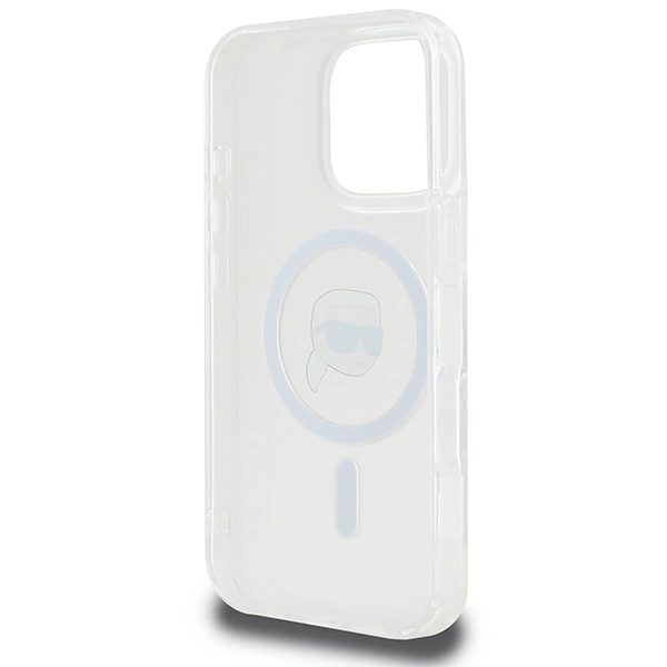 Karl Lagerfeld IML Metal Karl Head MagSafe Case for iPhone 16 Pro - Whiteeng