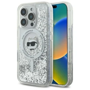 Karl Lagerfeld Liquid Glitter Choupette Head Magsafe iPhone 16 Pro Case - Cleareng