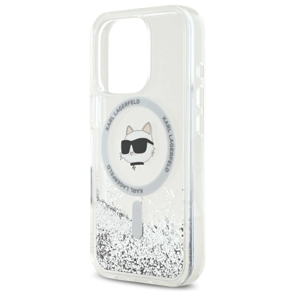 Karl Lagerfeld Liquid Glitter Choupette Head Magsafe iPhone 16 Pro Case - Cleareng