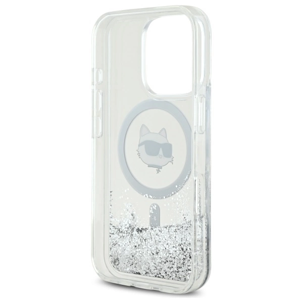 Karl Lagerfeld Liquid Glitter Choupette Head Magsafe iPhone 16 Pro Case - Cleareng