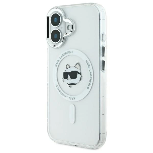 Karl Lagerfeld IML Metal Choupette Head MagSafe case for iPhone 16 Plus - whiteeng