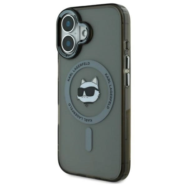 Karl Lagerfeld IML Metal Choupette Head MagSafe iPhone 16 Plus Case - Blackeng