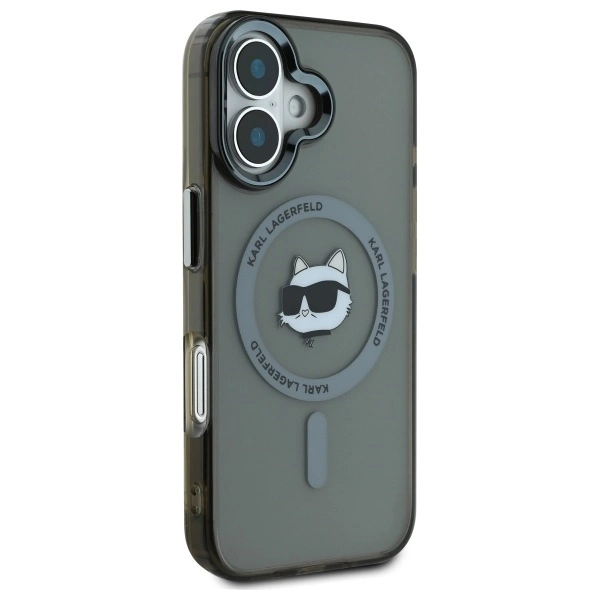 Karl Lagerfeld IML Metal Choupette Head MagSafe iPhone 16 Plus Case - Blackeng