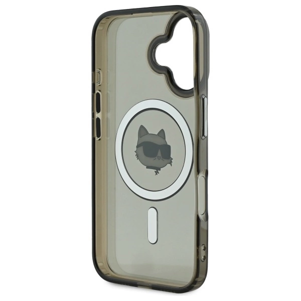Karl Lagerfeld IML Metal Choupette Head MagSafe iPhone 16 Plus Case - Blackeng