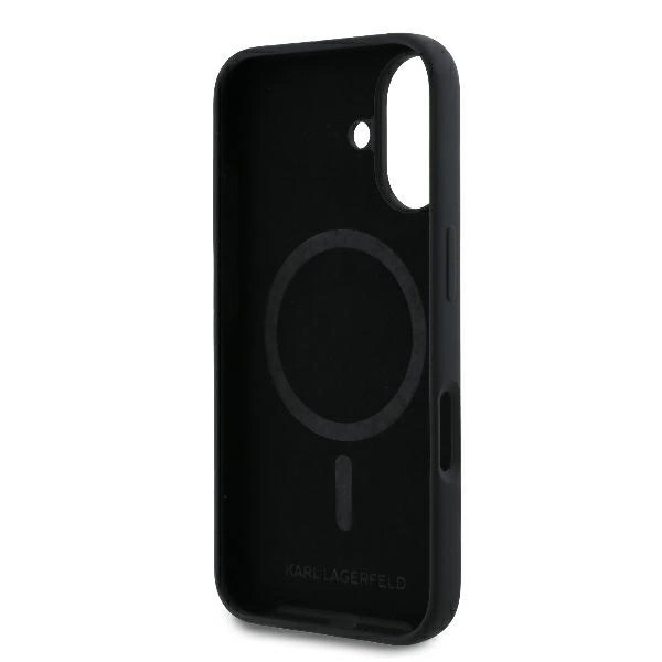 Karl Lagerfeld Silicone Karl&Choupette Heads Ring MagSafe Case for iPhone 16 Plus - Blackeng